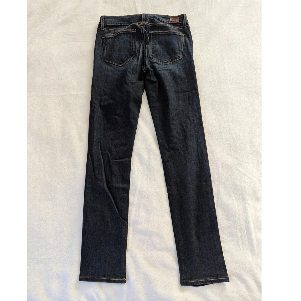 PAIGE Skyline Skinny Low Rise Dark Wash Denim Jeans Women's Size 28 Sleek Modern